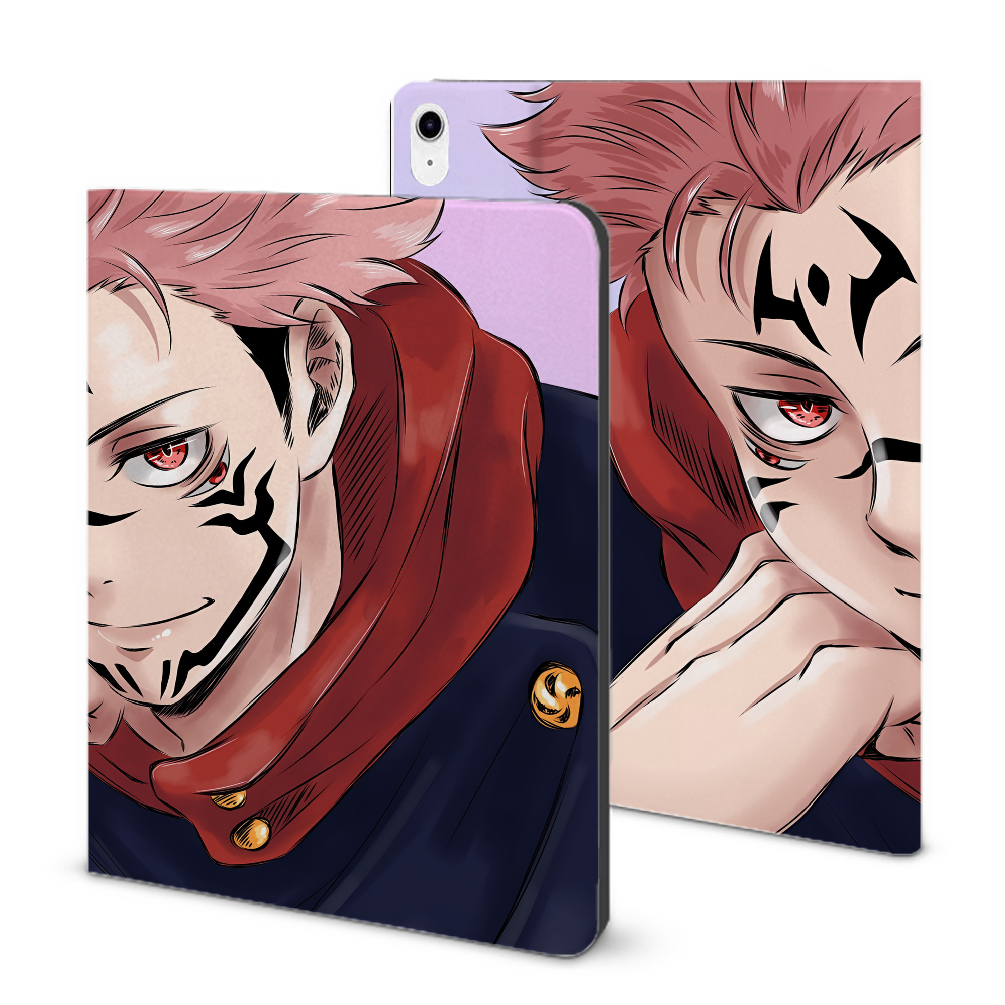 （画像用） 呪術廻戦 Jujutsu Kaisen IPad ケース ブック型 PUレザー TPU 耐衝撃 軽量 薄型 ペン収納なし 全面保護 IPad 各モデル対応